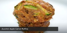 an appetizer made with zucchini apple carrot muffins on a white plate