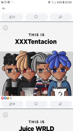 an image of some cartoon characters on their cell phones with the caption'this is xxxttraction '