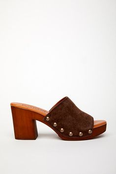 Suede upper Leather insole Rubber sole Slip-on styling Imported | Whitley Heels by Cordani in Brown, Women's, Size: 35, Leather/Rubber/Suede at Anthropologie Suede Heels With Stacked Heel And Almond Toe, Suede Almond Toe Heels With Stacked Heel, Suede Heels With Reinforced Open Heel, Suede High Heel Mules With Stacked Heel, Suede Mules With Stacked High Heel, Suede Mules With Deep Heel Cup And Round Toe, Suede Open Heel With Reinforced Heel, Open Heel Suede Heels With Reinforced Heel, Formal Brown Suede Mules