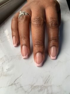 Short Nail Set Pink French Tip, Pink French Tips Nails, French Tips Nails, Pink French Tips, Pink French Manicure, Pinterest Creator, Pink Tip Nails