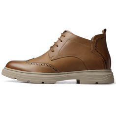 Formal High-top Lace-up Boots With Brogue Detailing, Formal Brogue Ankle-high Leather Shoes, Formal Ankle-high Leather Shoes With Brogue Detailing, Formal Ankle-high Brogue Leather Shoes, Casual Wingtip Lace-up Boots With Rubber Sole, Casual Wingtip Lace-up Boots For Work, Ankle-high Brogue Boots For Business, Business Ankle-high Brogue Lace-up Boots, Business Ankle-high Lace-up Boots With Brogue Detailing