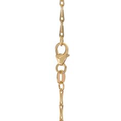 Behold our exquisite handmade yellow gold chain, expertly crafted in Italy from solid 18k yellow gold. This one-of-a-kind piece is designed in the shape of a charming Bobby pin, adding a touch of whimsy and individuality to your jewelry collection. Its unique design ensures that no one else will have a chain quite like this. Made with utmost precision and attention to detail, this yellow gold chain is a true testament to Italian artistry. Wear it as a standalone statement piece or pair it with other favorite accessories to create a look that is as distinctive as it is elegant. Model: BC Model Number: BC14 Material: 18K Yellow Gold Length: 25 inches (64cm) Link Width: 1.4mm Luxury Yellow Gold Chain Necklace With Lobster Clasp, Yellow Gold Link Necklace With Lobster Clasp, Formal Yellow Gold Chain Necklace With Lobster Clasp, Formal Yellow Gold Chain Necklace With Spring Ring Clasp, Yellow Gold Plated Cable Chain Necklace, Yellow Gold-plated Cable Chain Necklace, 14k Yellow Gold Cable Chain Necklace, Yellow Gold Pendant Necklace With Paperclip Chain, Yellow Gold Figaro Chain Pendant Necklace