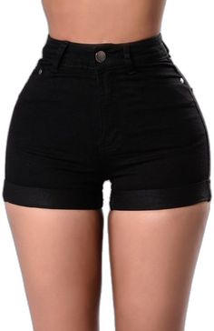 Trendy Black Short Length Pants, Trendy Black Cropped Pants, Black Trendy Jeans Shorts, Black Stretch Short Jeans, Fitted Black Jeans With Short Leg, Black Stretch Jeans Short Length, Stretch Black Jeans Short Length, Black Stretch Jeans In Short Length, Black Denim Bottoms With Built-in Shorts