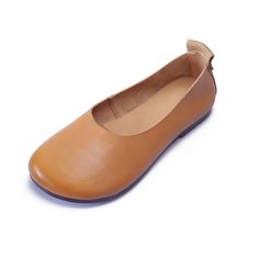 Genuine Cowhide Slip-On Shoes Solid Colors Granny Loafers in White 35 36 38 39 40 - Morimiss.com Slip-on Ballet Flats With Stitched Sole, Leather Sole Slip-on Flats, Brown Slip-on Ballet Flats With Flat Heel, Everyday Brown Slip-ons With Flat Heel, Stitched Sole Slip-on Ballet Flats, Everyday Slip-on Ballet Flats, Slip-on Ballet Flats With Stitched Sole And Round Toe, Slip-on Closed Toe Flats For Everyday, Everyday Slip-on Flats With Closed Toe