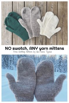 three different types of mittens sitting on top of each other