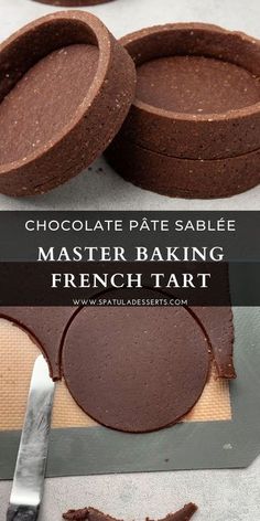 chocolate pate slabee is being made with french tart