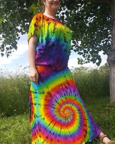 Rainbow Maxi Skirts. Made to order.  I make each one individually so exact details may vary from the picture. Picture is from a previous order, under normal lighting. (adult sized) 95% Rayon, 5% Spandex Machine wash cold, tumble dry low Cotton blend Machine wash cold, tumble dry low I use professional fiber reactive procion dyes. This means the colors on your tie dyed piece will never fade.  Each piece is carefully made by hand with love and care.  Allow 1-2 weeks for delivery. Each piece is made to order. Casual Rainbow Skirt For Spring, Multicolor Relaxed Skirt Dress For Summer, Multicolor Relaxed Summer Dress, Hippie Style Multicolor Relaxed Fit Bottoms, Multicolor Relaxed Fit Dress For Summer, Multicolor Relaxed Fit Summer Dress, Casual Multicolor Dress With Relaxed Skirt, Casual Multicolor Skirt For Festival, Casual Multicolor Dress With Lined Skirt