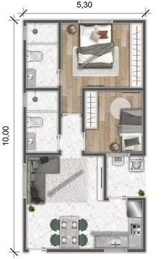 the floor plan for a two bedroom apartment with an attached bathroom and separate living room