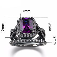 an image of a ring size chart with the measurements for each diamond and amethorate