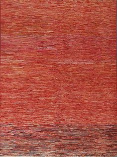 an orange and red rug with horizontal stripes