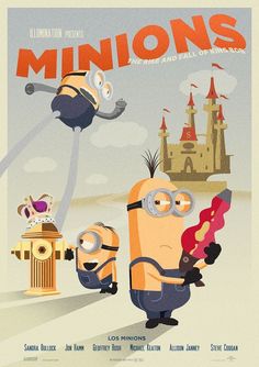 a movie poster for the animated film minions