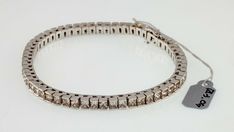 14k White Gold Channel Set Princess Cut Tennis Bracelet 8.63 ct 7.25" #Unbranded #Tennis Women's Jewelry And Accessories, Channel Set, Gorgeous Gift, Tennis Bracelet, Princess Cut, Cuff Bracelets, Tennis, Sapphire