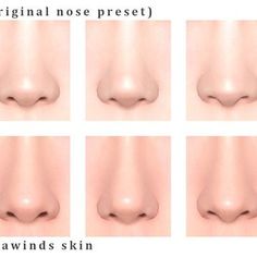 the nose is shown with different angles and sizes