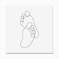 a black and white drawing of a foot with two toes on it's side