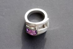 "🌍 FREE DHL Express SHIPPING WORLDWIDE, Delivery in just 2-3 days 💝Spring Sales 10% Personalized gift for her, rings for women, boyfriend Christmas gift February Birthstone, Amethyst is the perfect Valentine's gift for men and women. Woman's unique piece of jewellery, Amethyst \"square\" cut, ultra violet handcrafted beautifully, set on Sterling Silver white-gold plated. Remarkable gemstone, an Amethyst 10x7mm and weight 3,85ct set on this bold, amazing geometric design, made of Sterling Silve Boyfriend Christmas Gift, February Birthstone Ring, Amethyst Engagement Ring, Boyfriend Christmas, Mens Valentines Gifts, Yellow Sapphire Rings, Amethyst Ring Engagement, Cognac Diamonds, Engagement Ring For Women