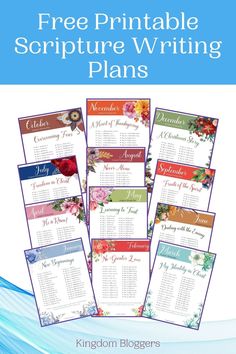 the free printable scripture writing plans