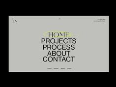 the home project's process about contact is shown in black and green on a gray background