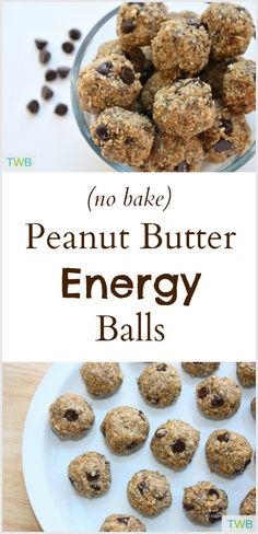 no bake peanut butter energy balls on a plate