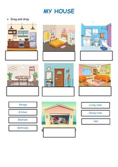 an image of a house with different rooms and furniture in the same room, which is labeled