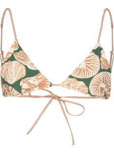 Johanna Ortiz seashell-graphic Triangle Bikini Top - Farfetch Seashell Print, Print Swimwear, Johanna Ortiz, Braided Headband, Heart Drop Earrings, Beachwear For Women, Sea Shells, Fashion Branding, Spaghetti