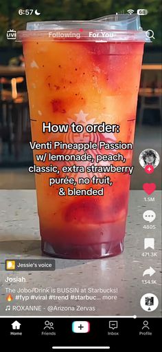 an image of a drink in a plastic cup with the text how to order?