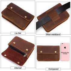 four different types of leather wallets