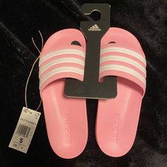 Adidas Adilette Womens 6 Kids 5 Slides Bubble Gum Pink Splash Summer Shower Sandals New With Tags. I Wear Size 7.5 And My Womens Slides Are Size 6 And These Kids 5 Fit Me Perfect. Please Check My Other Listings I Have Tons Of Adidas. Questions? Leave A Comment Below! Adidas Slides With Cushioned Footbed For Spring, Sporty Synthetic Flip Flops For Spring, Adidas Non-slip Summer Slides, Adidas Summer Slide Sandals, Adidas Summer Slip-on Flip Flops, Adidas Slip-on Flip Flops For Summer, Adidas Slides For Spring, Adidas Slide Sandals For Summer, Adidas Slip-on Slides For Spring