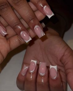 White Tip Acrylic Nails, Tapered Square Nails