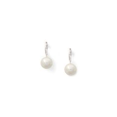 Elegant faux pearls adorn these classic lever-back earrings perfect for everyday looks. Elegant Everyday Round Clip-on Earrings, Classic Pearl Drop Clip-on Earrings, Elegant Everyday Clip-on Earrings, Classic Pearl Earrings With Lever Back Ear Wires, Classic Pearl Earrings With Lever Back, Elegant Pearl Earrings With French Hook, Elegant Everyday Earrings With Lever Back, Classic Clip-on Pearl Earrings, Classic Pearl Charm Hoop Earrings For Formal Occasions