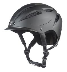 a black helmet is shown on a white background