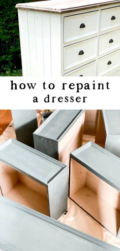 how to repaint a dresser with chalk paint and some wood furniture in the background