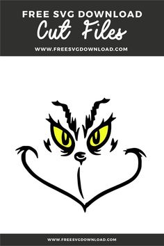 an image of a cat's face with the text free svg cut files