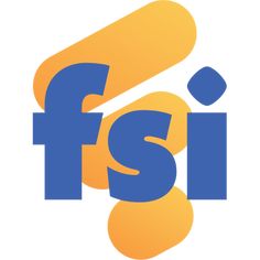 the fsi logo is shown in blue and yellow