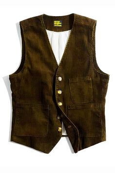 Embrace British style and non-ironing convenience with this timeless hunting vest. Color Options: Brown, Dark Blue, Army Green, Black Sizes: S to XXL Slim Fit Cotton Lining: Polyester Fiber Style: Cardigan Vest Fabric Name: Corduroy Hem Design: Miter Bottom Back Adjuster Pockets: Yes Button Closure-Color may differ from image Gender: Male Age: Adult Brand Name: NoEnName_Null Product ID: CJYD193561311 Note: All sizes are 1 to 2 sizes smaller than European and American people. Choose the larger si Corduroy Fashion, Shoulder Jacket, Hunting Vest, Men Coffee, Work Coat, Blue Army, Vintage Vest, Outerwear Vest, Hem Design