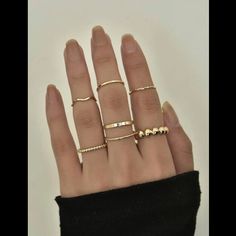 New. Never Used. Trendy Simple Design Ring Jewelry, Trendy Simple Ring Jewelry, Trendy Gold Midi Rings, Trendy Stackable Rings With Simple Design, Trendy Stackable Metal Midi Rings, Classic Metal Midi Rings, Trendy Simple Metal Jewelry, Trendy Gold Midi Rings For Party, Dainty Gold Midi Rings For Party