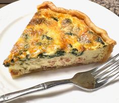 Recipe Review-Creamy Bacon Spinach Quiche | Kathiey's World A Lifestyle Blog Bacon Spinach Quiche, Delicious Quiche, Food Charlatan, Egg Custard, Pizza Stone, Food Journal, Deep Dish, Food Reviews