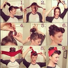 Cabelo Pin Up, 50s Hairstyles, Rockabilly Hair, Pin Curls, Pin Up Hair, Short Haircut, Rockabilly Fashion, Retro Hairstyles, Vintage Hairstyles