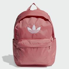 ADIDAS Originals TREFOIL Logo Daypack Backpack School Work Gym Travel  Embroidered iconic logo Dimensions: 12" W x 17.5" H x 5" D Material: 100% polyester herringbone New with tags. Non-smoking home. Adidas Backpack, Adidas Adicolor, Daypack Backpack, Adidas Sport, Pink Backpack, Classic Backpack, Pink Adidas, Herschel Heritage Backpack, Large Backpack