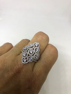 Hand made vintage filigree ring All pave set Cubic Zirconia in Sterling Silver Size 8 My jeweler can re size for a $10 fee All rings are shipped in a nice gift box. Check out our over a THOUSAND great reviews Engraving is $4 per letter and is not always perfect depending on the piece. It can take a few days if the jeweler is busy. This is payable to Paypal Judithsltd@gmail.com Vintage Rainbow, Filigree Ring, 925 Sterling Silver Ring, Lovely Gift, Sterling Silver Ring, Statement Rings, My Jewellery, Silver Ring, Sterling Silver Rings