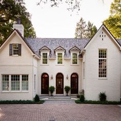 Stop Staring, White Brick, Design Exterior, Painted Brick, Southern Home, Dream House Exterior, House Goals