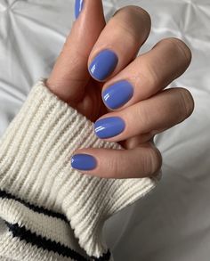 Blue Acrylic Designs, Acrylic Designs Ideas, Cornflower Blue Nails, Periwinkle Nails, Pastel Blue Nails, Grad Nails, April Nails, Spring Nail Colors, Simple Gel Nails