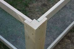 a close up view of a wooden fence