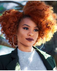 Copper Natural Hair, Copper Hair On Black Women, Natural Hair Black Women, Color Natural Hair, Black Women Afro, Women Afro, Healthy Hair Journey, Natural Hair Community, Natural Hair Beauty