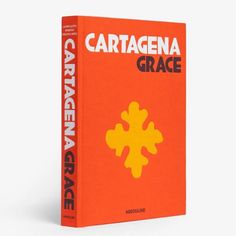 an orange book with the title cartagena grace written in black and yellow on it