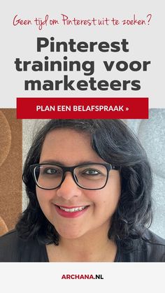 Geen tijd om Pinterest uit te zoeken? Boek een Pinterest training voor je bedrijf met Pinterest marketing expert van het eerste uur: Archana Haarnack. Lees meer op ARCHANA.NL. Liever eerst even bellen? Plan een belafspraak. - pinterest strategie | online marketing strategie #pinterestmarketing #pinteresttraining