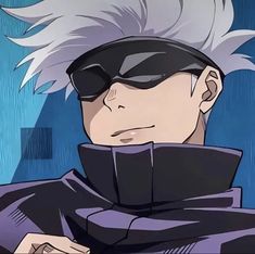 an anime character with white hair and black glasses