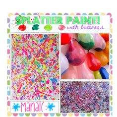 an image of splatter paint with balloons