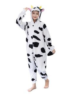 PRICES MAY VARY. Material - Made from very high quality breathable fleece material ，so that you can feel comfortable wearing for hours at a time. Features - Cute and eye-catching animal design, very realistic when worn, can dress up as an animal. Diversified functions - Our one piece animal pajama features buttons so that you can put it on and take it off easily. Side pockets make it easy to carry your wallet, keys and cell phone with you. Easy to clean- Machine washes with out shedding,fading, Adult Onesie Costume, Cow Onesie, Pyjamas Onesie, Cosplay For Women, Adult Onesie Pajamas, Jumpsuit Costume, Cow Costume, Onesie Costumes, Animal Onesie