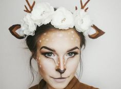 Diy Deer Costume, Deer Costume Makeup, Bambi Costume, Bambi Makeup, Deer Halloween, Makeup Zombie