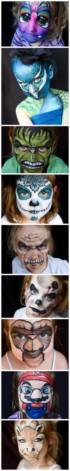 face Painted #Halloween #Halloween make-up Special Fx Makeup, Kids Face Paint, Theatrical Makeup, Face Painting Halloween, Special Effects Makeup, Halloween Make Up, Facepaint, Fantasy Makeup